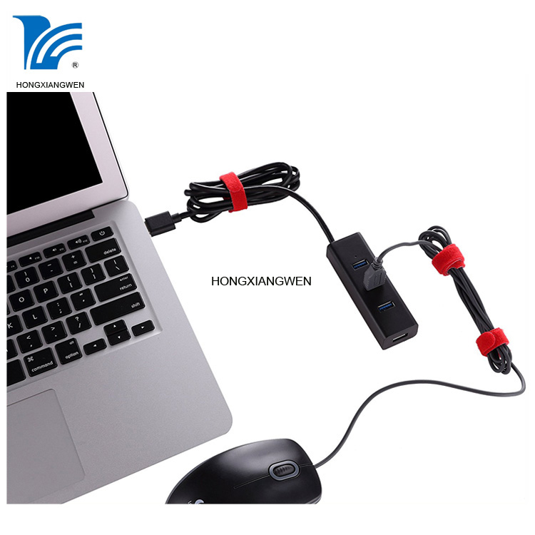 Adjustable hook and loop cable ties