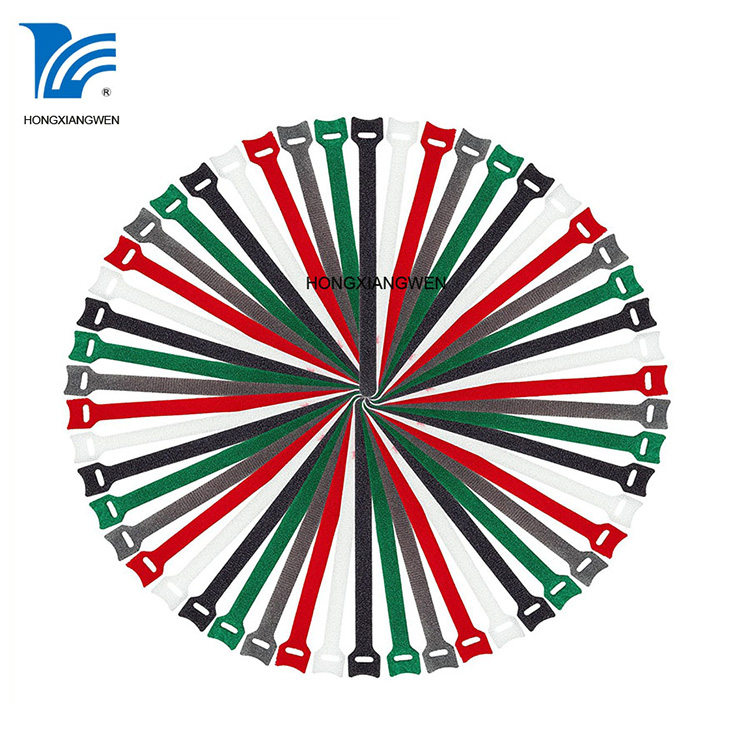 Adjustable hook and loop cable ties