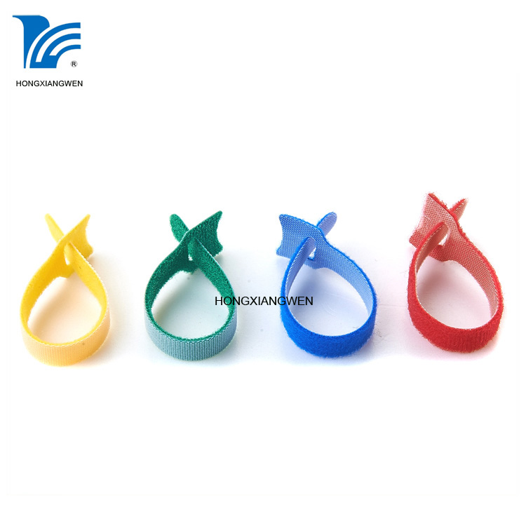 Adjustable hook and loop cable ties