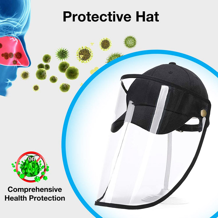 Detachable Anti Splash Droplet Spray Protective Hat Bucket Hat with Face Shield
