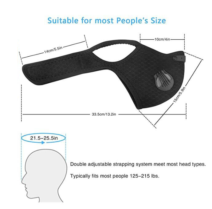 Dustproof Sport Cycling Face Mask With Double Valve