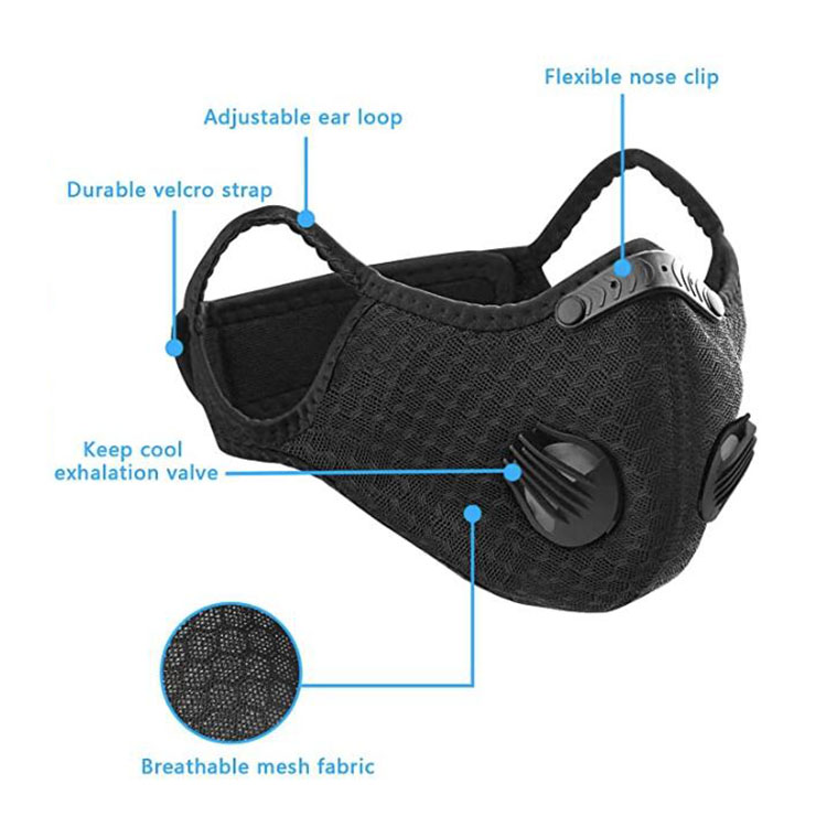 Dustproof Sport Cycling Face Mask with Double Valve