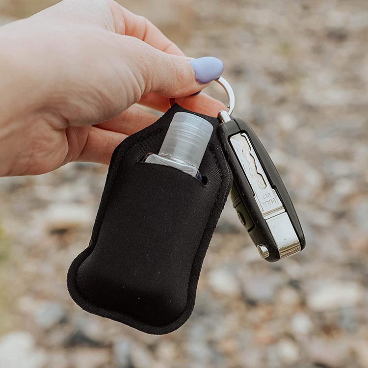 Promotional Reusable Cute Soft Neoprene Keychain Holder