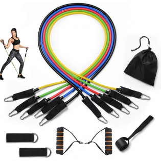 Heavy Duty Workout Resistance Bands Set Fitness Pilates Tubes